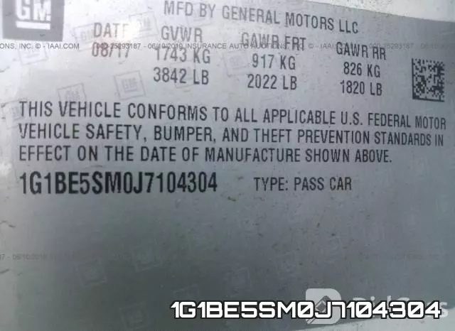 1G1BE5SM0J7104304 фото 10