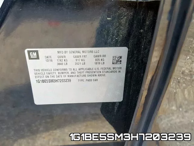 1G1BE5SM3H7203239 фото 2