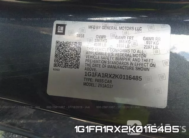 1G1FA1RX2K0116485 фото 9