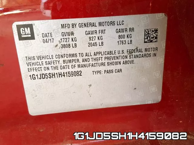 1G1JD5SH1H4159082 фото 2