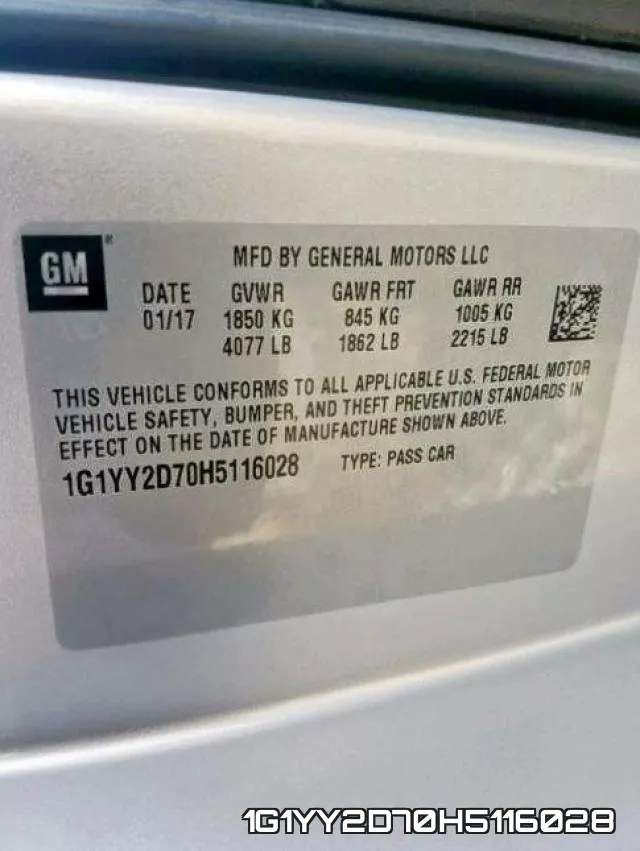 1G1YY2D70H5116028 фото 2