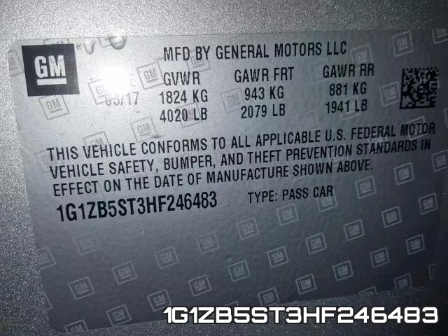 1G1ZB5ST3HF246483 фото 2
