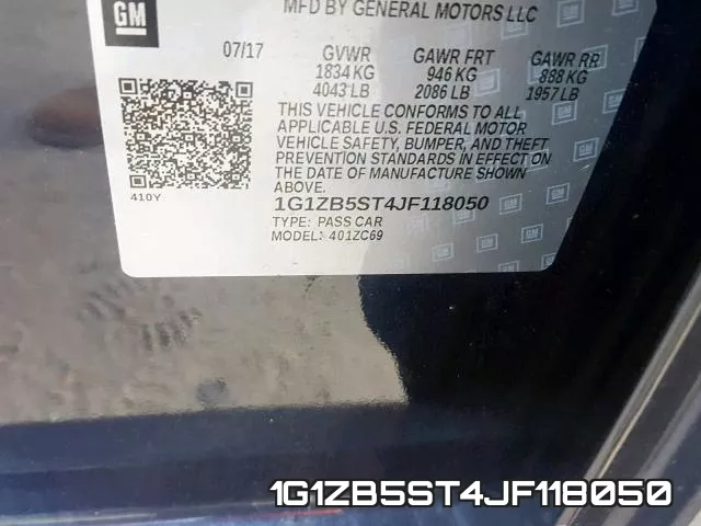 1G1ZB5ST4JF118050 фото 2