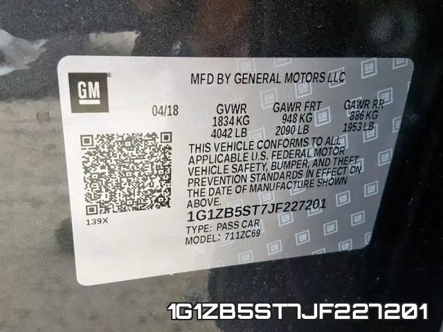 1G1ZB5ST7JF227201 фото 2