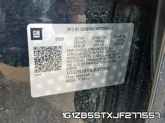 1G1ZB5STXJF277557 фото 2
