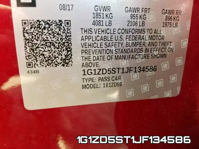 1G1ZD5ST1JF134586 фото 2