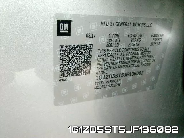 1G1ZD5ST5JF136082 фото 2