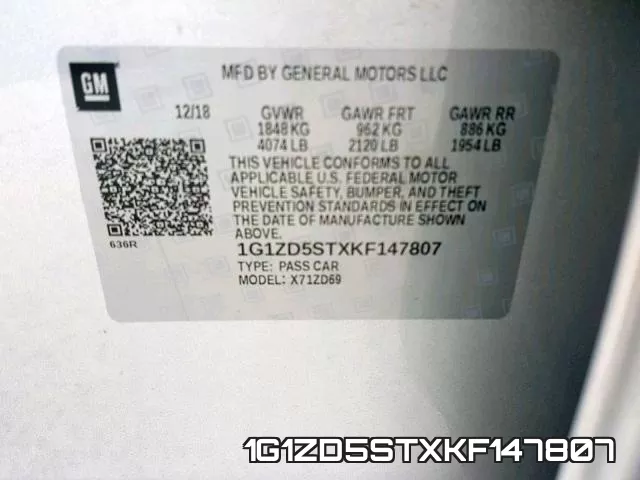 1G1ZD5STXKF147807 фото 2