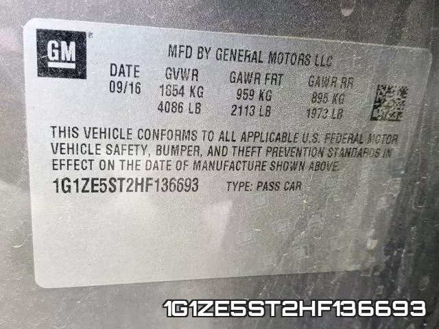 1G1ZE5ST2HF136693 фото 2