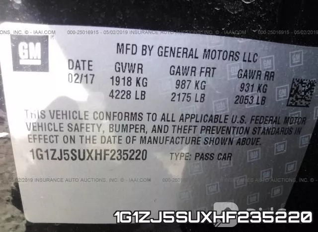 1G1ZJ5SUXHF235220 фото 10
