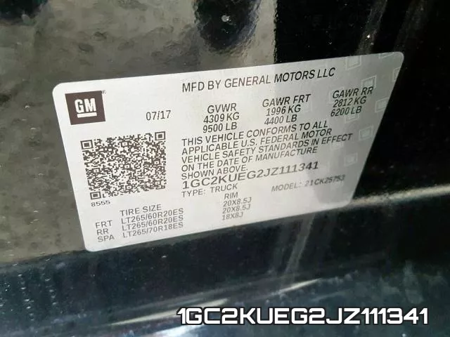 1GC2KUEG2JZ111341 фото 2