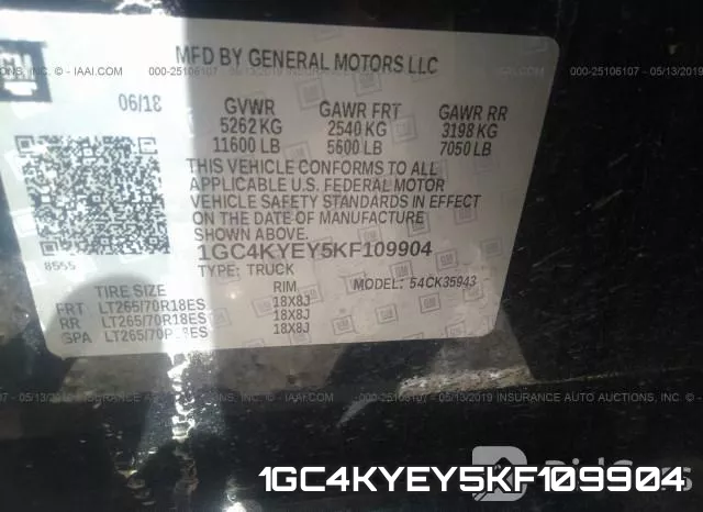 1GC4KYEY5KF109904 фото 10