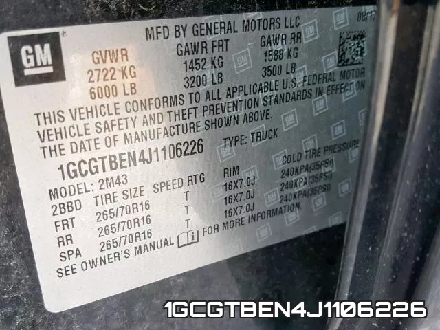 1GCGTBEN4J1106226 фото 2