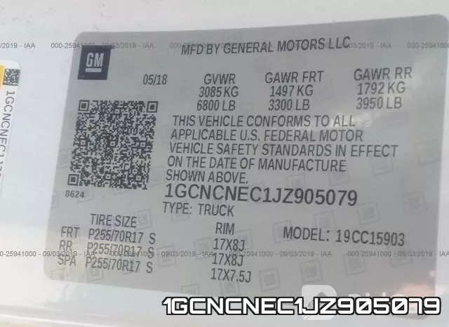 1GCNCNEC1JZ905079 фото 10