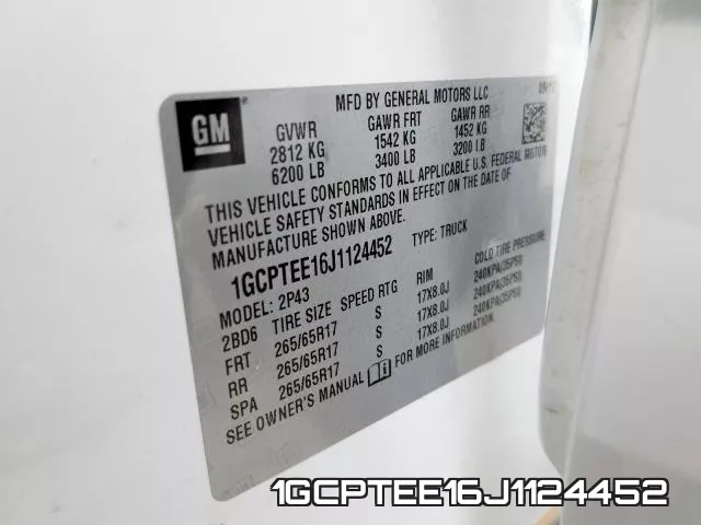 1GCPTEE16J1124452 фото 2