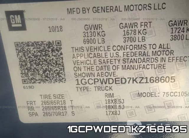 1GCPWDED7KZ168605 фото 10