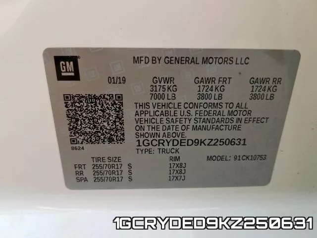 1GCRYDED9KZ250631 фото 2