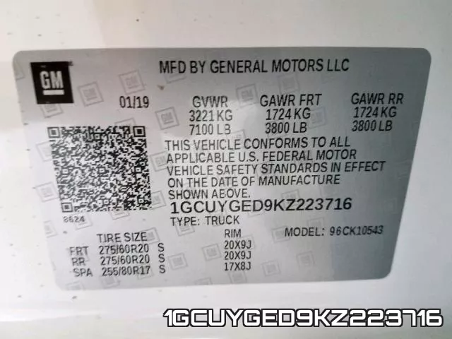 1GCUYGED9KZ223716 фото 2