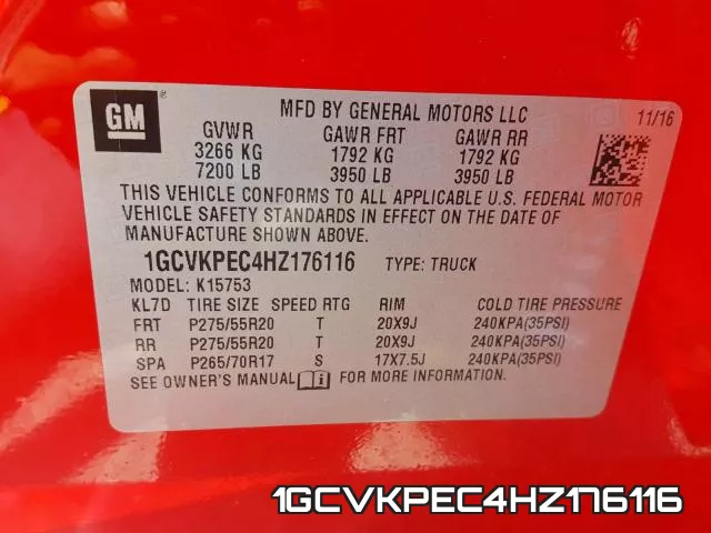 1GCVKPEC4HZ176116 фото 2