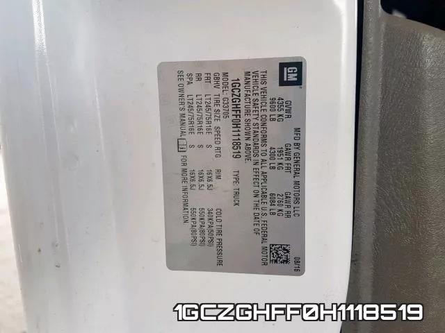 1GCZGHFF0H1118519 фото 2