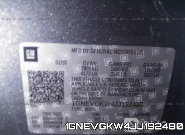 1GNEVGKW4JJ192480 фото 10