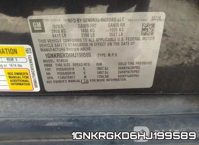 1GNKRGKD6HJ199589 фото 10