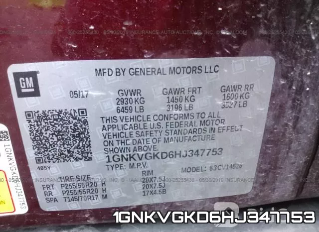 1GNKVGKD6HJ347753 фото 10