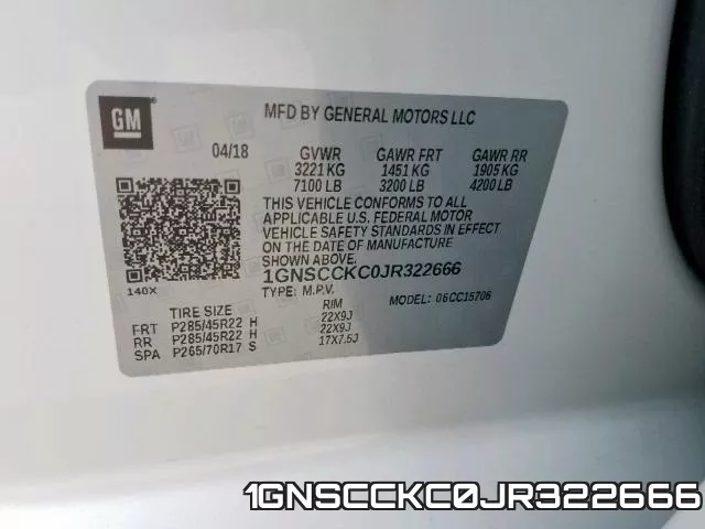 1GNSCCKC0JR322666 фото 2