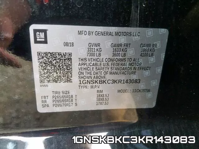 1GNSKBKC3KR143083 фото 2