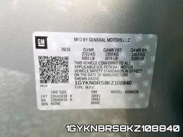 1GYKNBRS8KZ108840 фото 2