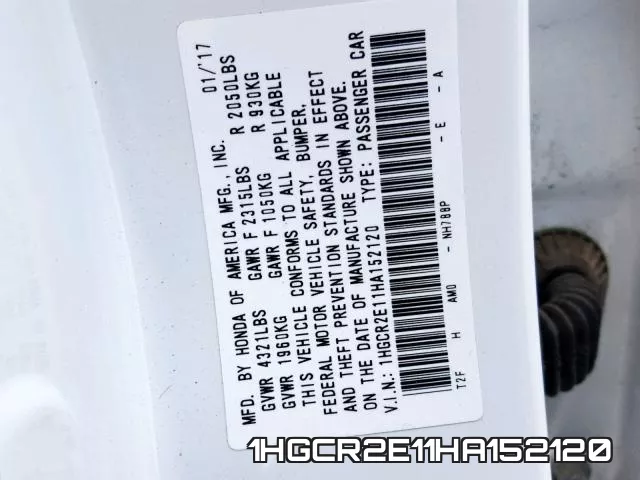 1HGCR2E11HA152120 фото 2