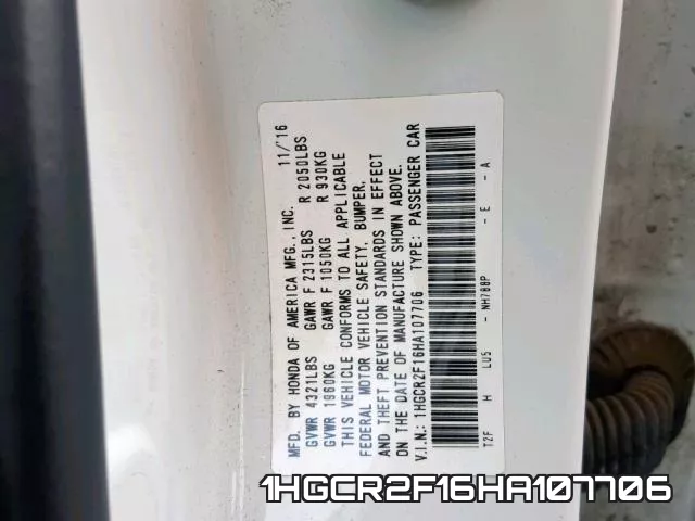1HGCR2F16HA107706 фото 2