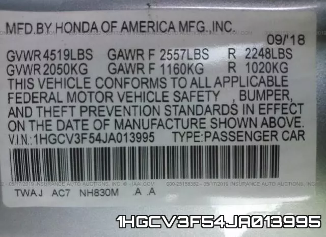 1HGCV3F54JA013995 фото 10