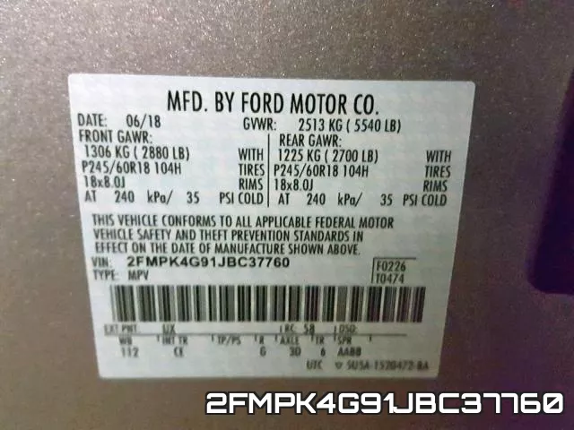 2FMPK4G91JBC37760 фото 2