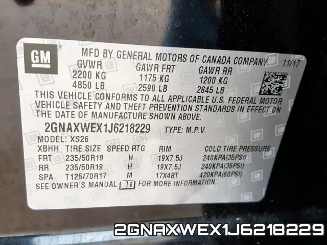 2GNAXWEX1J6218229 фото 2
