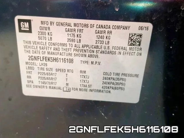 2GNFLFEK5H6116108 фото 2