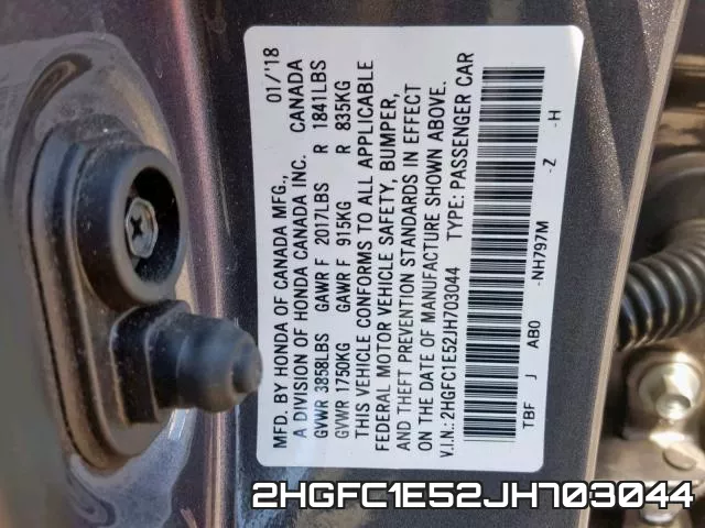 2HGFC1E52JH703044 фото 2