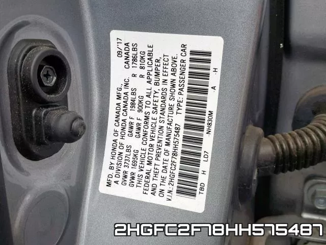 2HGFC2F78HH575487 фото 2