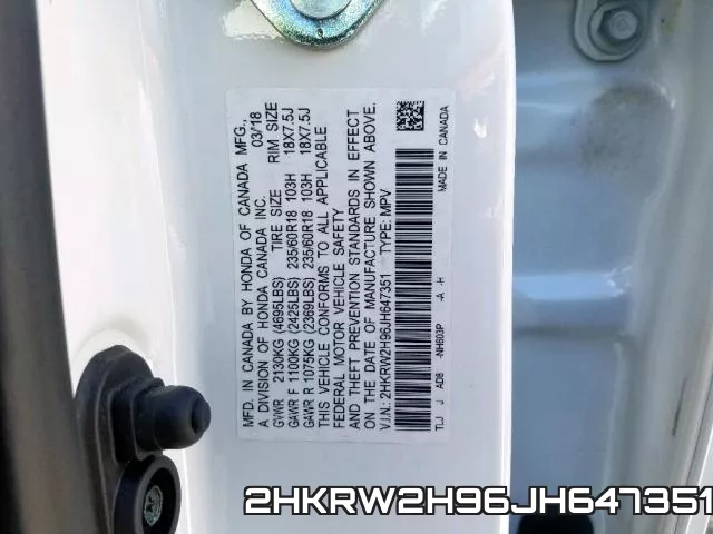 2HKRW2H96JH647351 фото 2