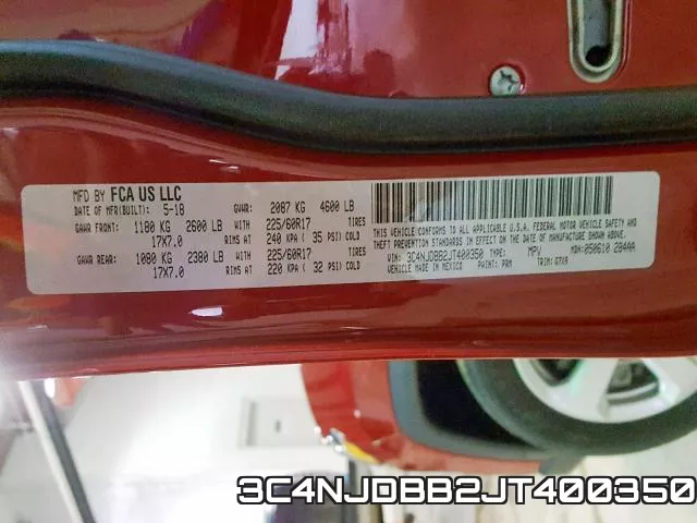 3C4NJDBB2JT400350 фото 2