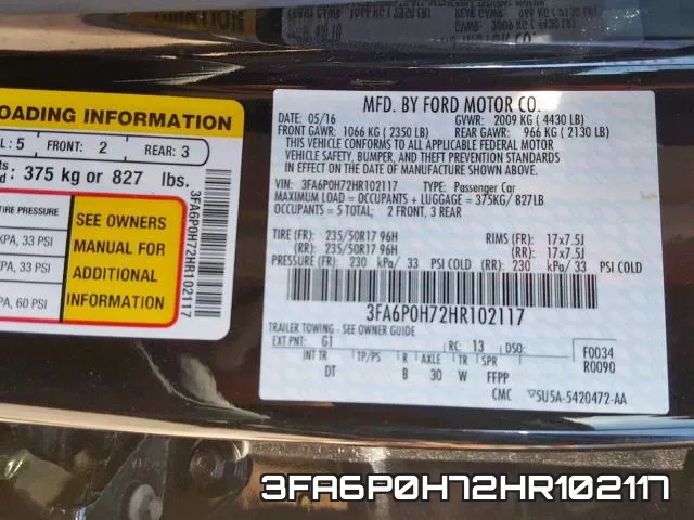 3FA6P0H72HR102117 фото 2