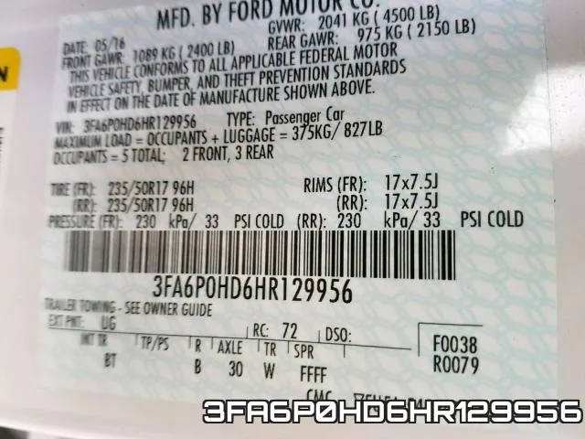 3FA6P0HD6HR129956 фото 2