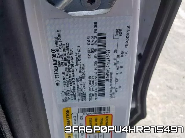 3FA6P0PU4HR275497 фото 2