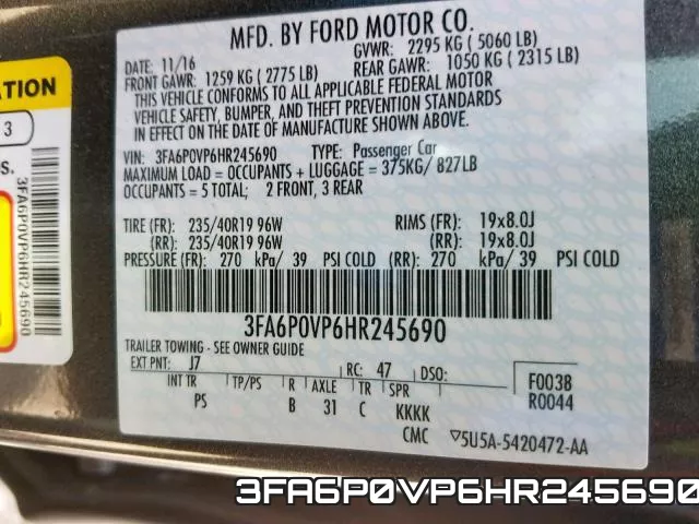 3FA6P0VP6HR245690 фото 2