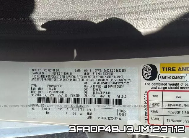 3FADP4BJ3JM123712 фото 10