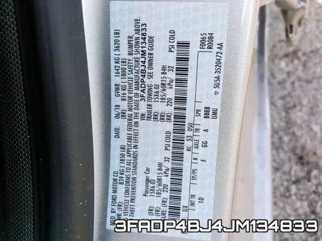 3FADP4BJ4JM134833 фото 2