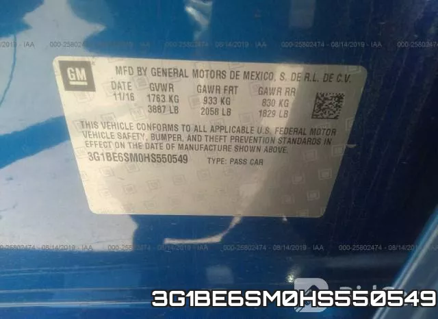 3G1BE6SM0HS550549 фото 10