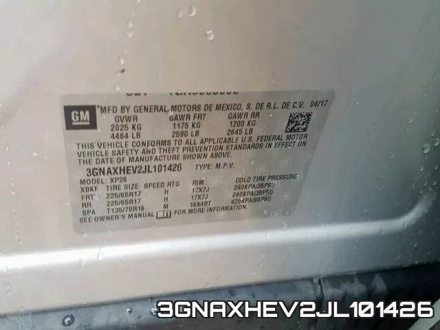 3GNAXHEV2JL101426 фото 2