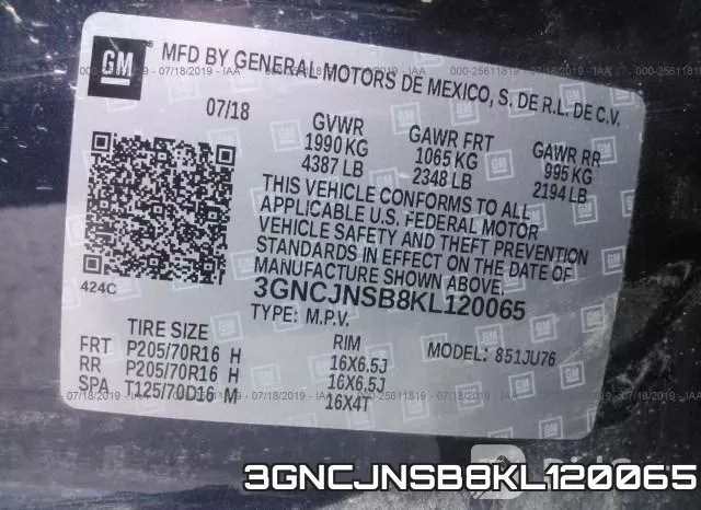 3GNCJNSB8KL120065 фото 9