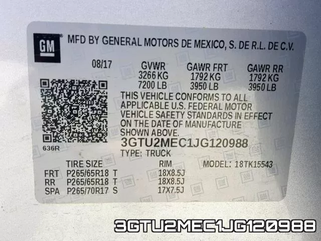 3GTU2MEC1JG120988 фото 2